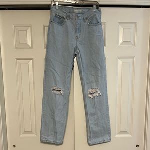 Levi Strauss Low Pro Straight Leg Light Wash Denim Jeans